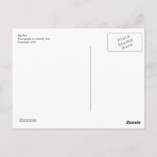 Big Ben Briefkaart (Achterkant)