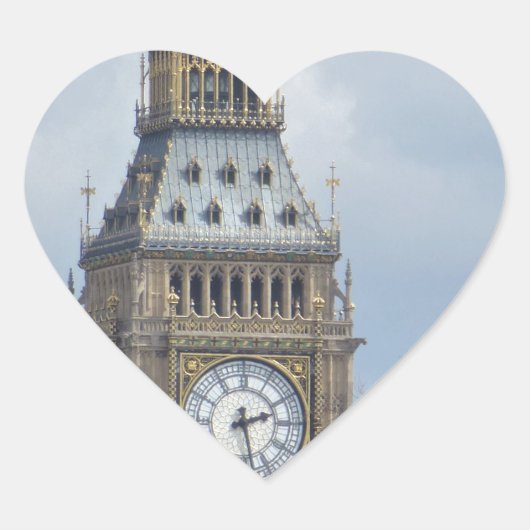 Big Ben Clock Hart Sticker (Voorkant)