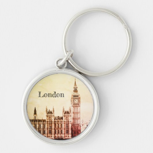 Big Ben Clock & London, Westminster /  UK K Sleutelhanger (Voorkant)
