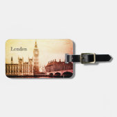 Big Ben Clock & London, Westminster /  UK L Bagagelabel (Voorkant horizontaal)