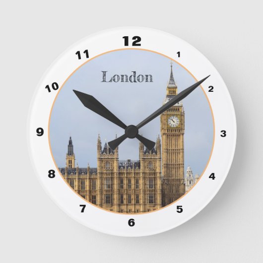 Big Ben Clock & London, Westminster/UK Ronde Klok (Voorkant)
