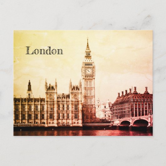 Big Ben Clock & London, Westminster /  Verenigd Ko Briefkaart (Voorkant)
