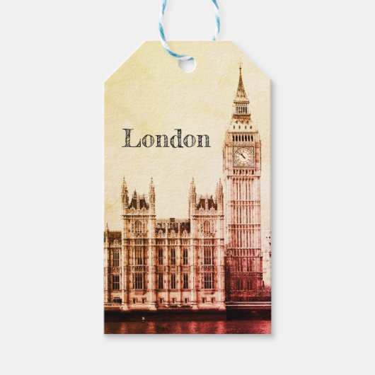 Big Ben Clock & London, Westminster /  Verenigd Ko Cadeaulabel (Voorkant)