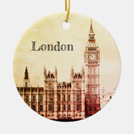 Big Ben Clock & London, Westminster /  Verenigd Ko Keramisch Ornament (Voorkant)