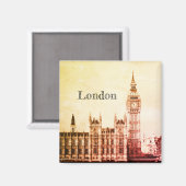 Big Ben Clock & London, Westminster /  Verenigd Ko Magneet (Voorkant / Achterkant)