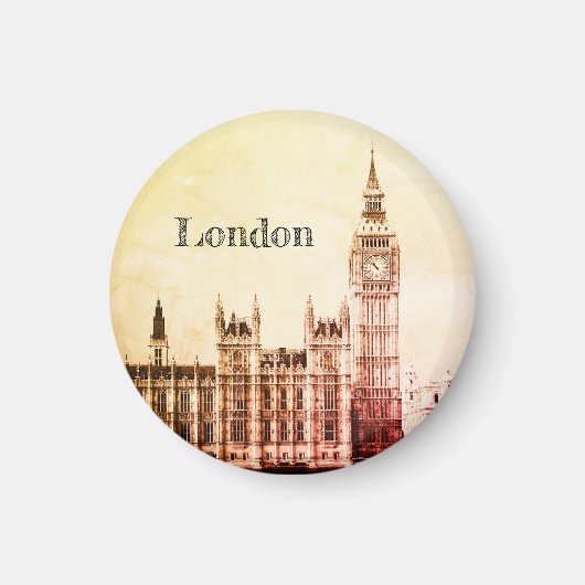 Big Ben Clock & London, Westminster / Verenigd Ko Magneet (Voorkant)