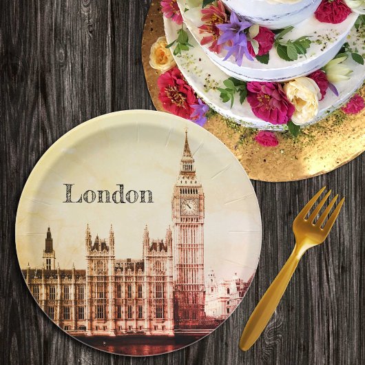 Big Ben Clock & London, Westminster /  Verenigd Ko Papieren Bordje