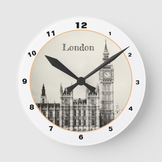 Big Ben Clock & London, Westminster/ Verenigd Koni Ronde Klok (Voorkant)