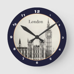 Big Ben Clock & London, Westminster/ Verenigd Koni Ronde Klok