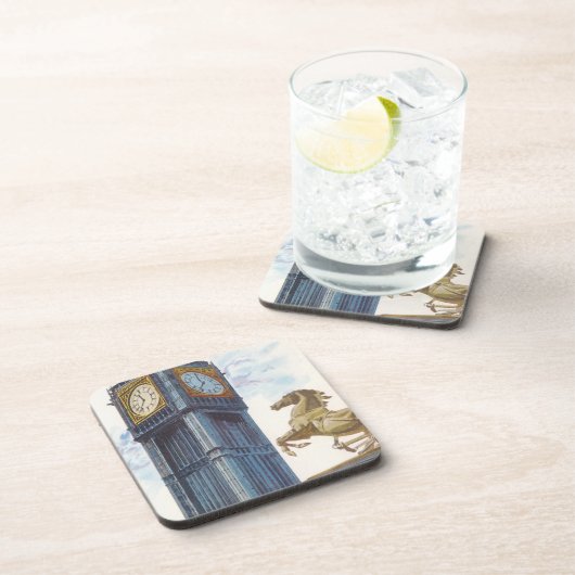 Big Ben Clock Tower bij het Palace van Westminster Bier Onderzetter (Rechterzijde)