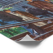 Big Ben Clock Tower bij het Palace van Westminster Poster (Hoek)