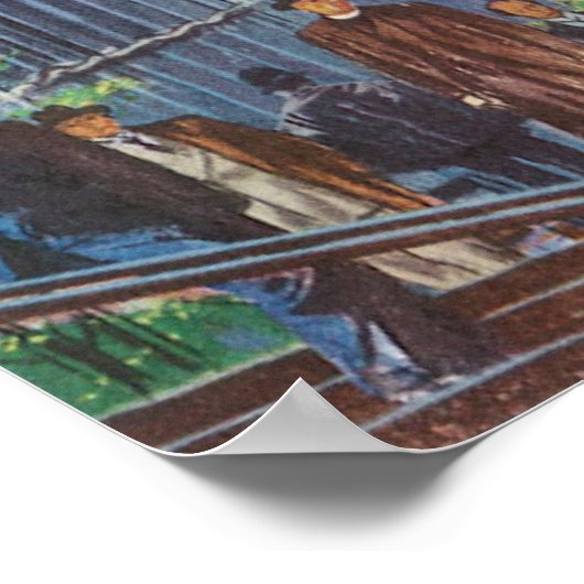 Big Ben Clock Tower bij het Palace van Westminster Poster (Hoek)