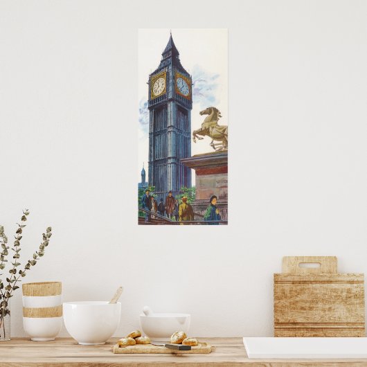 Big Ben Clock Tower bij het Palace van Westminster Poster (Keuken)