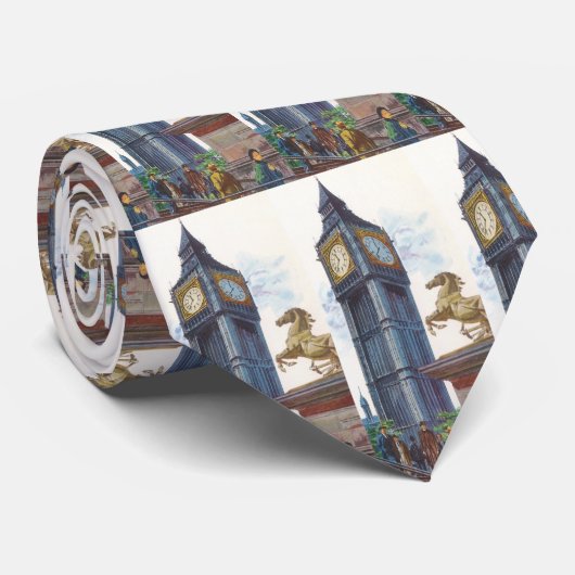 Big Ben Clock Tower bij het Palace van Westminster Stropdas (Opgerold)