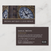 Big Ben Clock Tower, Horoloog Visitekaartje (Voorkant / Achterkant)