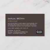 Big Ben Clock Tower, Horoloog Visitekaartje (Achterkant)