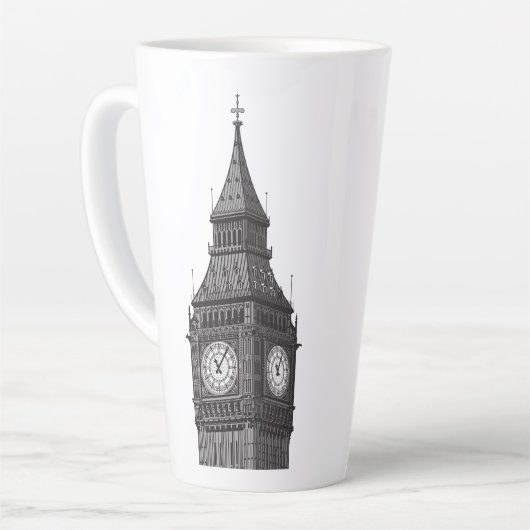 Big Ben Clock Tower Londen Engeland Latte Mok (Linkerhoek)