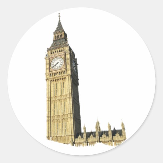 Big Ben (Clock Tower), Londen Ronde Sticker (Voorkant)