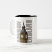 Big Ben Clock Tower Londen Verenigd Koninkrijk Tweekleurige Koffiemok (Voorkant links)