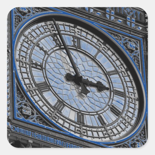 Big Ben Clock Tower Travel Europe sluiten Vierkante Sticker (Voorkant)