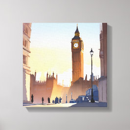 Big Ben Clocktower | Londen Engeland Verenigd Koni Canvas Afdruk