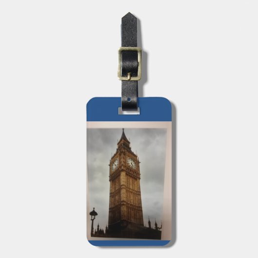 Big Ben Custom name and Address Bagagelabel (Voorkant verticaal)