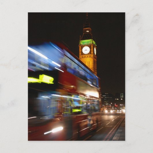 Big Ben - Double Decker Bus - London Briefkaart (Voorkant)