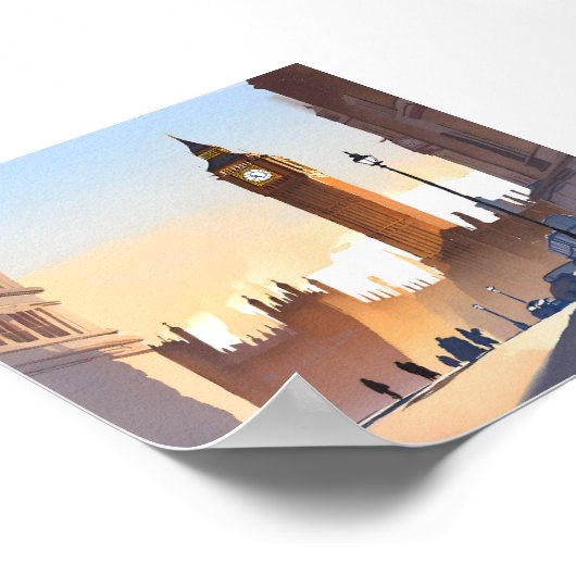 Big Ben Elizabeth Tower | Londen Engeland Verenigd Poster (Hoek)