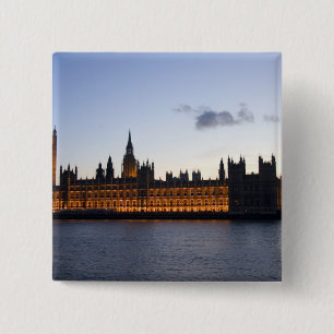 Big Ben en de Houses of Parliament in de stad Vierkante Button 5,1 Cm