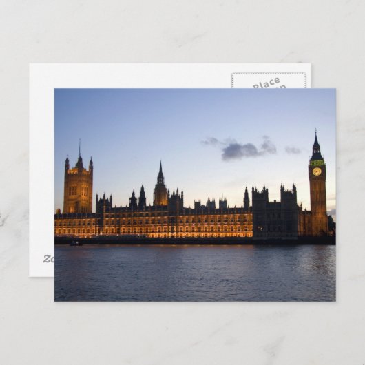 Big Ben en de huizen van het parlement in de stad Briefkaart (Voorkant / Achterkant)
