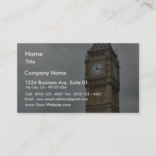 Big Ben en de huizen van het parlement in Londen Visitekaartje (Voorkant)