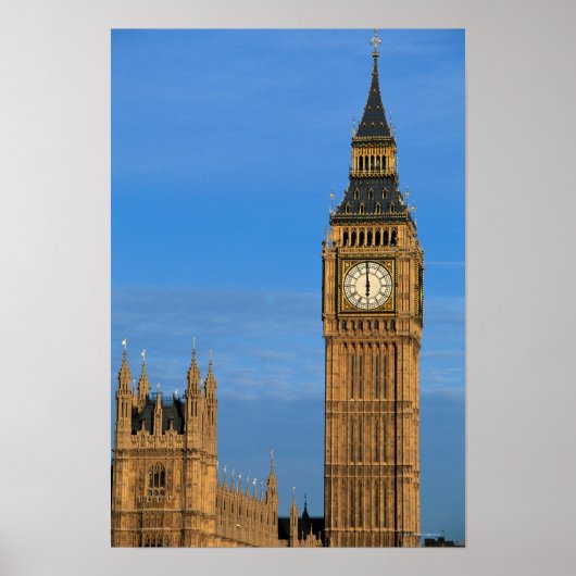 Big Ben en het gebouw van het Parlement Poster (Voorkant)