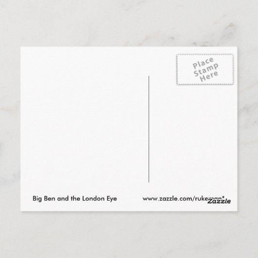 Big Ben en het Londense Briefkaart Eye (Achterkant)