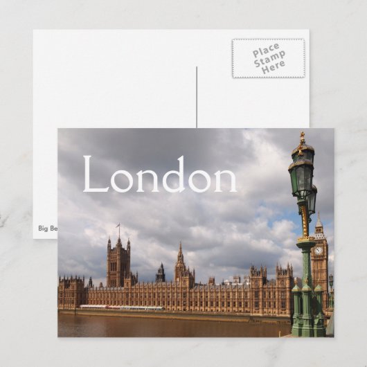 Big Ben en het parlement in Londen sms-briefkaart Briefkaart (Voorkant / Achterkant)