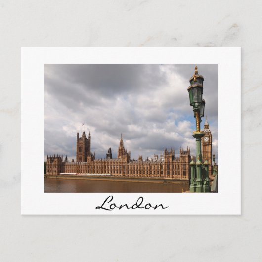 Big Ben en het parlement in Londen witte tekstkaar Briefkaart (Voorkant)