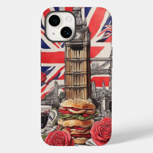 Big Ben en het Roos van Engeland 1 Case-Mate iPhone Case (Achterkant)