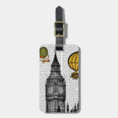 Big Ben en  Hot Air-ballonnen Bagagelabel (Voorkant verticaal)