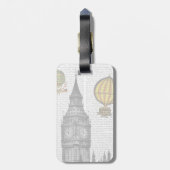 Big Ben en  Hot Air-ballonnen Bagagelabel (Achterkant verticaal)