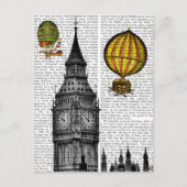Big Ben en  Hot Air-ballonnen Briefkaart (Voorkant)