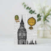 Big Ben en  Hot Air-ballonnen Briefkaart (Staand voorkant)