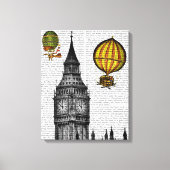 Big Ben en  Hot Air-ballonnen Canvas Afdruk (Voorkant)