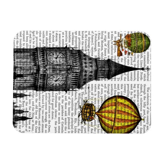 Big Ben en  Hot Air-ballonnen Magneet (Horizontaal)