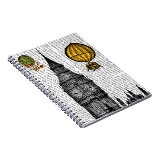 Big Ben en  Hot Air-ballonnen Notitieboek (Rechterzijde)