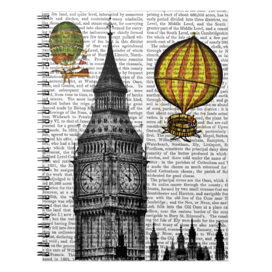 Big Ben en  Hot Air-ballonnen Notitieboek (Voorkant)