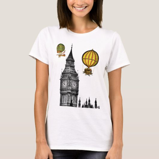 Big Ben en  Hot Air-ballonnen T-shirt (Voorkant)