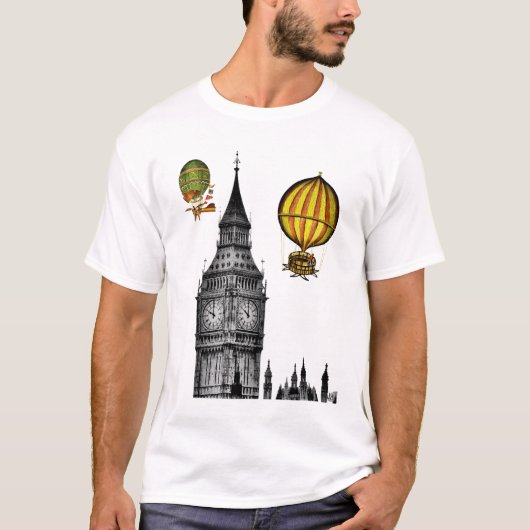 Big Ben en  Hot Air-ballonnen T-shirt (Voorkant)