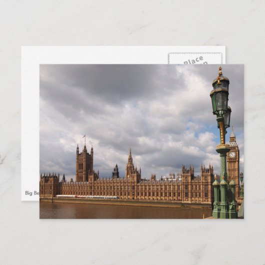 Big Ben en Houses van het Parlement in Londen kaar Briefkaart (Voorkant / Achterkant)