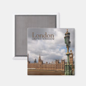 Big Ben en Parlement in Londen tekst magneet (Voorkant / Achterkant)