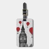 Big Ben en Red Hot Air-ballonnen Bagagelabel (Voorkant verticaal)