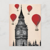 Big Ben en Red Hot Air Balloons 2 Briefkaart (Voorkant)